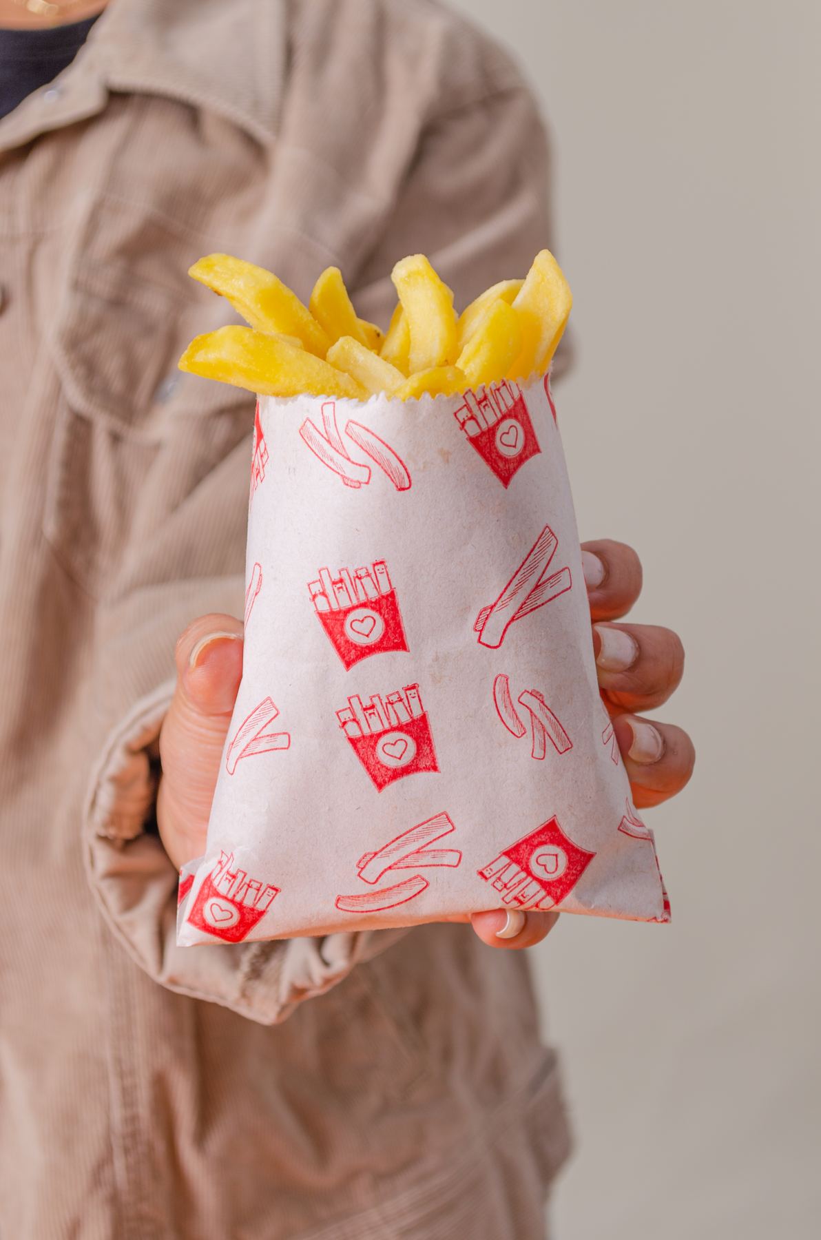 Bolsa kraft para comida rápida y papas fritas Los Juanes Plus